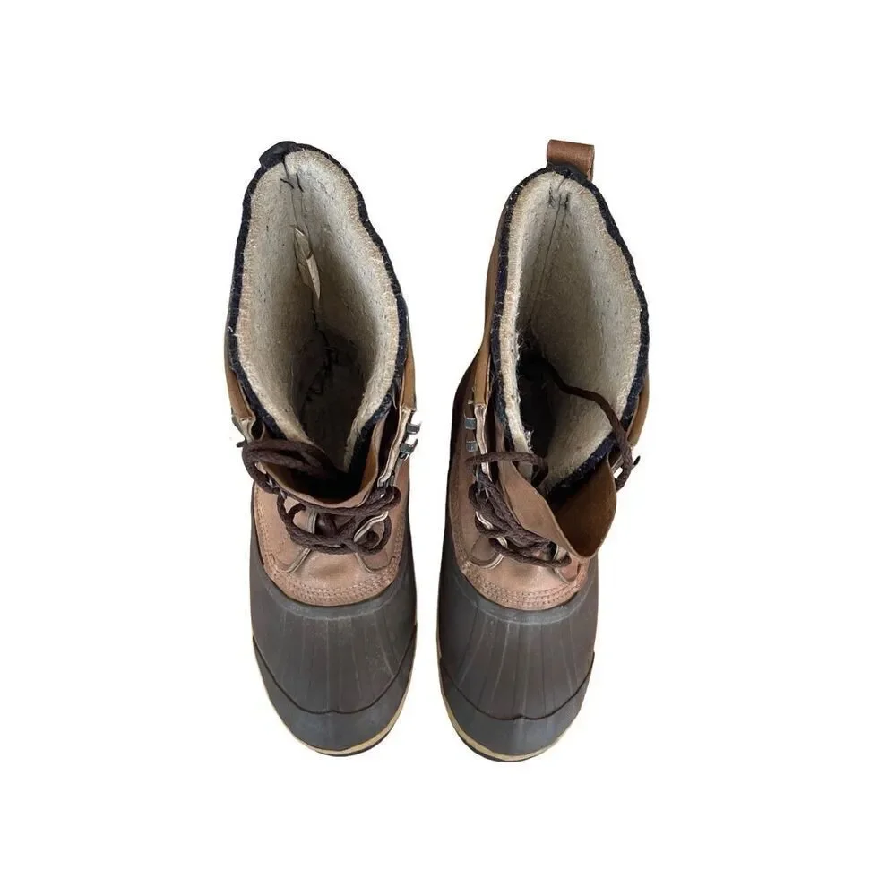 Sorel Mens Brown Tan Waterproof Leather Rubber Winter Snow Boots Size 67